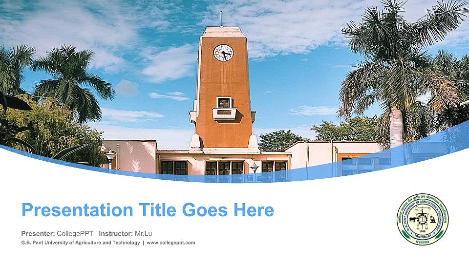 G.B. Pant University of Agriculture and Technology Course/Courseware Creation PPT Template16:9 ratio PPT effect preview image