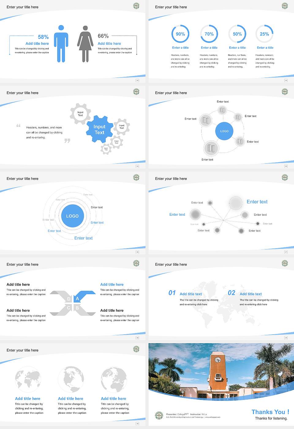 G.B. Pant University of Agriculture and Technology Course/Courseware Creation PPT Template16:9 ratio PPT effect preview image4