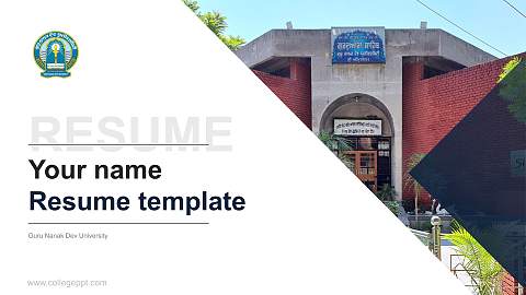 Guru Nanak Dev University Resume PPT Template