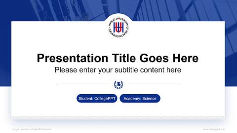 Hyogo University of Health Sciences National Scholarship Defense PPT Template