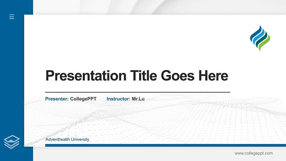 Adventhealth University Thesis Proposal/Graduation Defense PPT Template16:9 ratio PPT effect preview image