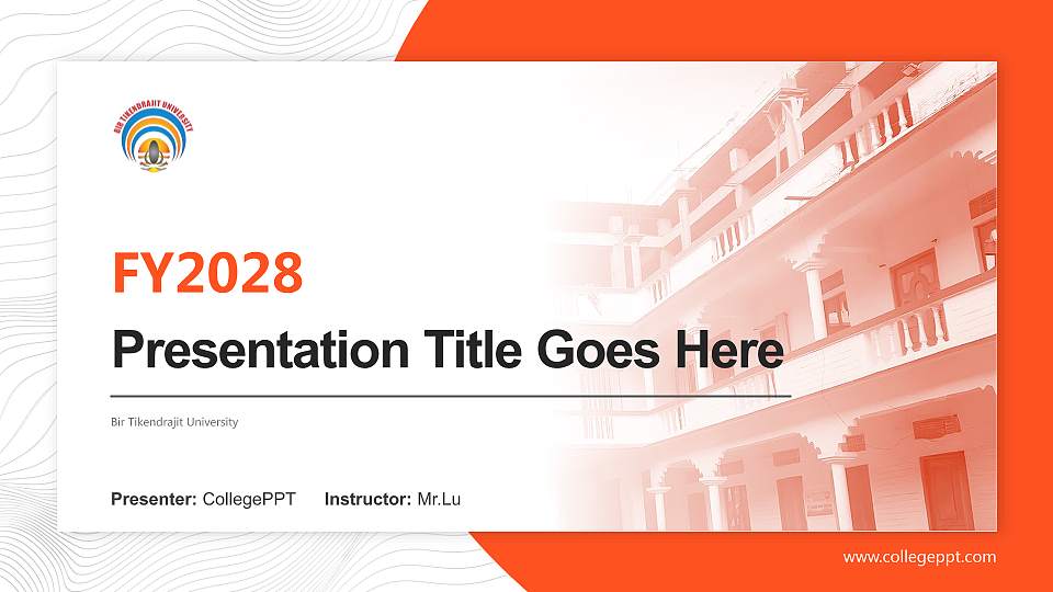 Bir Tikendrajit University Academic Presentation/Research Findings Report PPT Template16:9 ratio PPT effect preview image