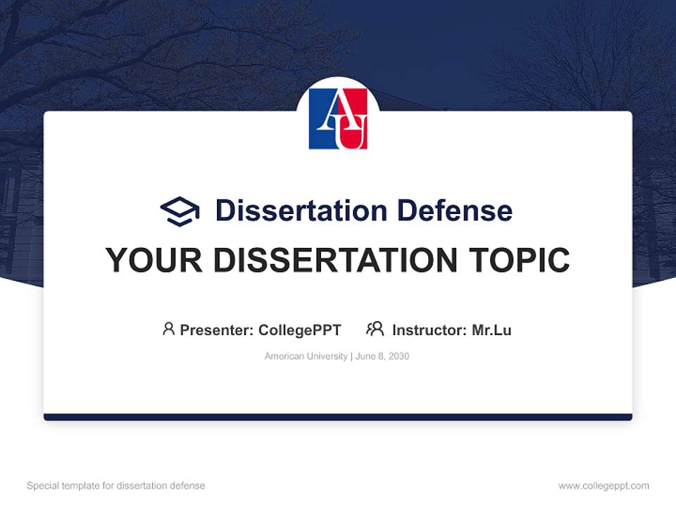 American University Graduation Thesis Defense PPT Template4:3 ratio PPT effect preview image7