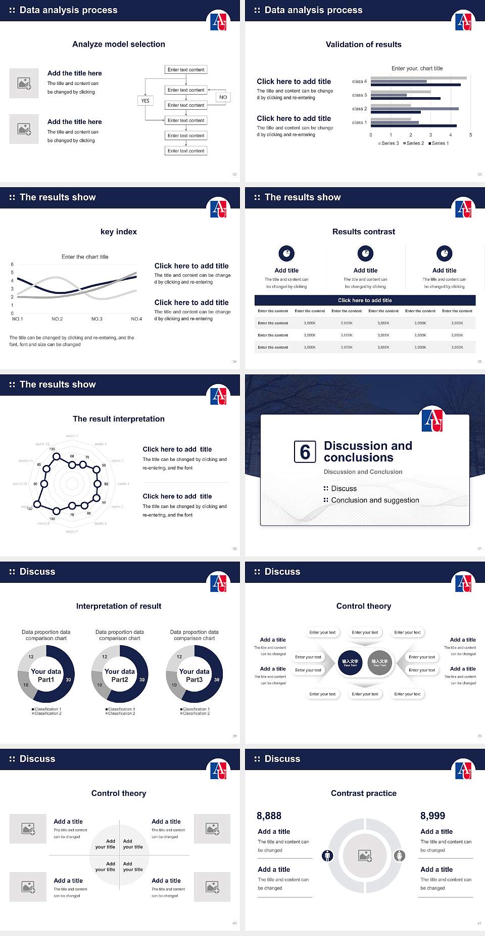 American University Graduation Thesis Defense PPT Template4:3 ratio PPT effect preview image5