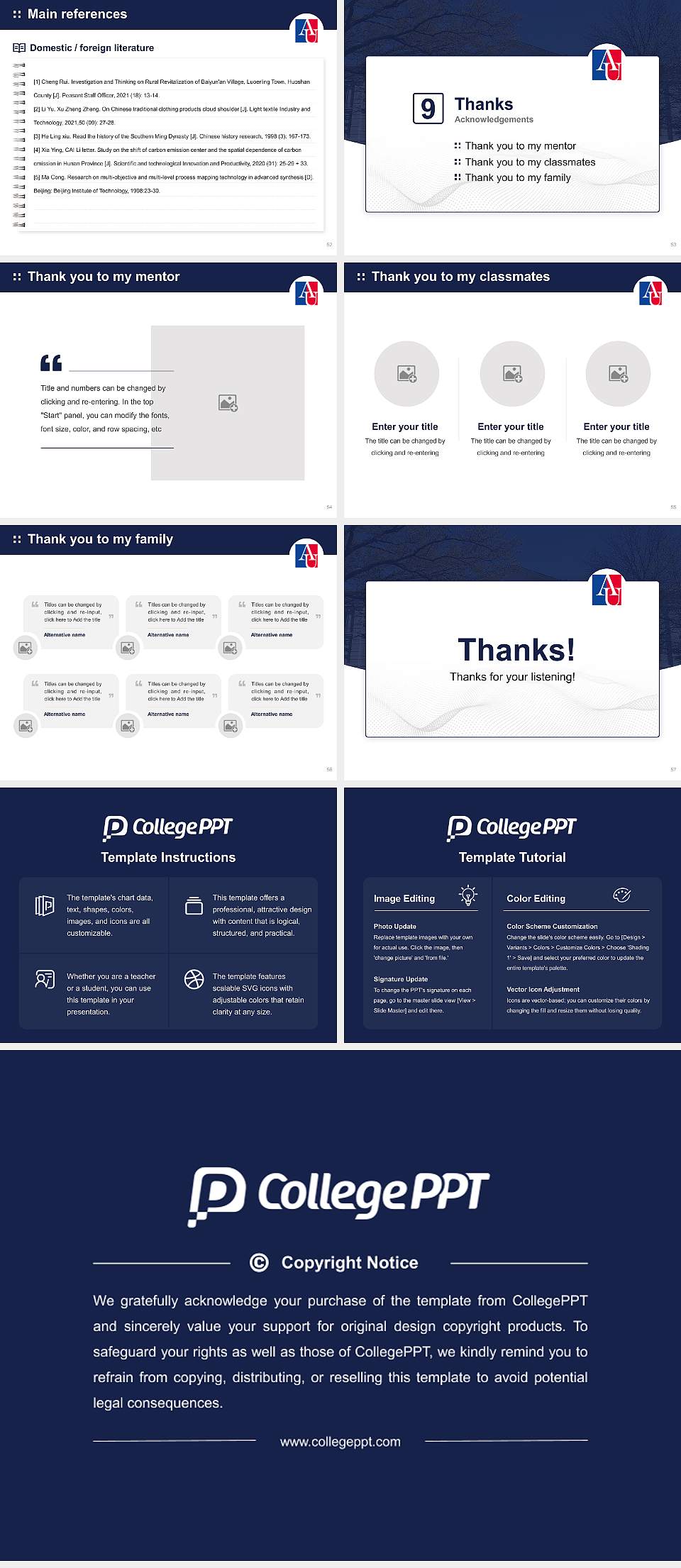 American University Graduation Thesis Defense PPT Template4:3 ratio PPT effect preview image7