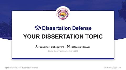 Gurukul Kangri Vishvidayala Graduation Thesis Defense PPT Template
