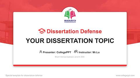 Bharti Vishwavidyalaya Graduation Thesis Defense PPT Template