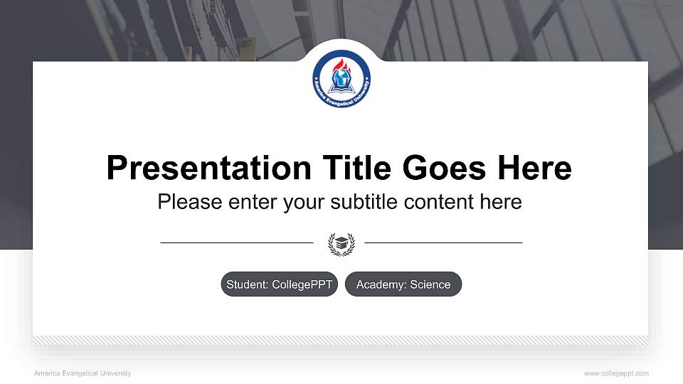America Evangelical University National Scholarship Defense PPT Template16:9 ratio PPT effect preview image