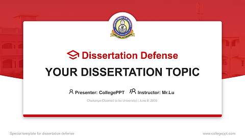 Chaitanya (Deemed to be University) Graduation Thesis Defense PPT Template