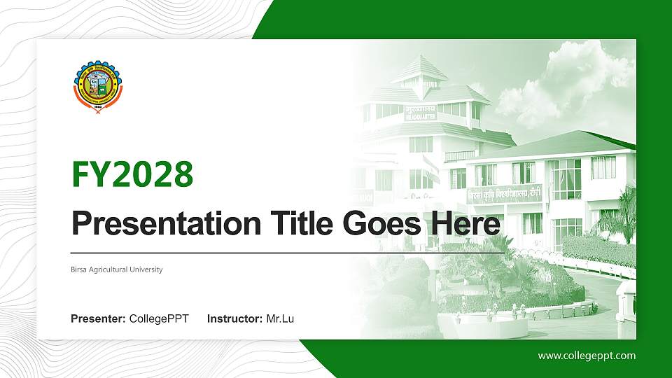Birsa Agricultural University Academic Presentation/Research Findings Report PPT Template16:9 ratio PPT effect preview image