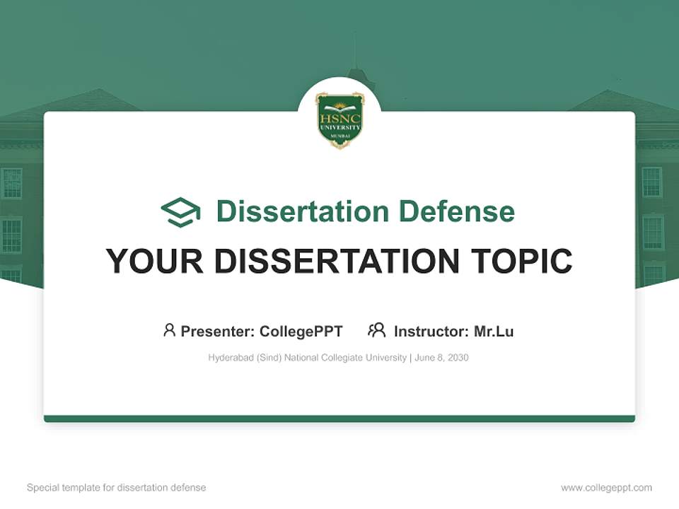 Hyderabad (Sind) National Collegiate University Graduation Thesis Defense PPT Template4:3 ratio PPT effect preview image7