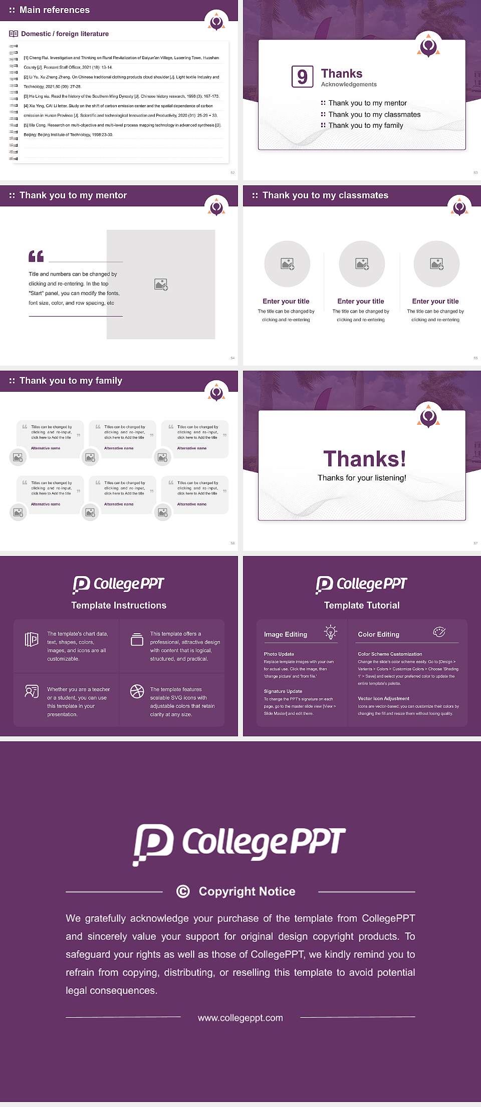 Albizu University-Miami Graduation Thesis Defense PPT Template4:3 ratio PPT effect preview image7
