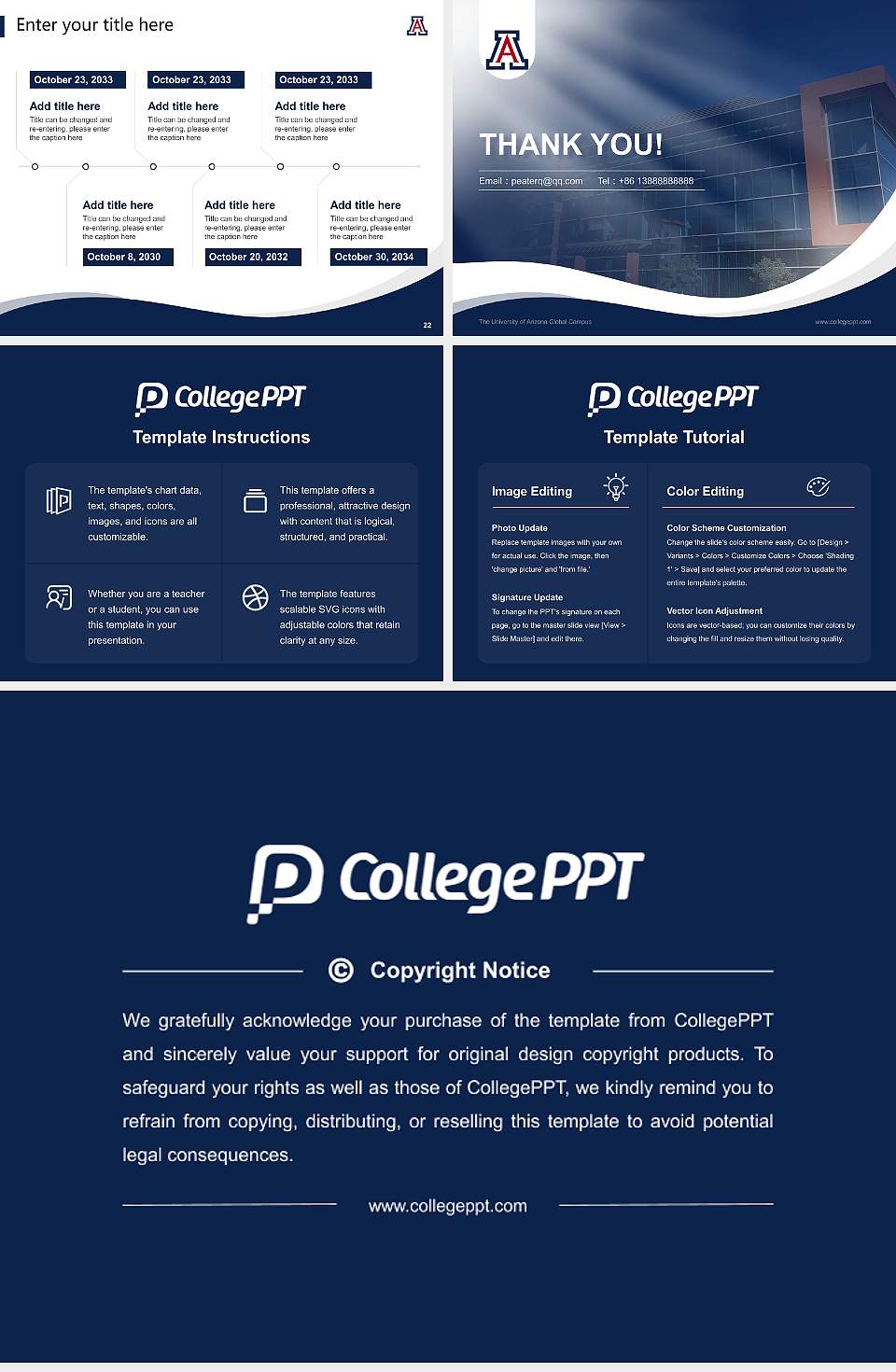 The University of Arizona Global Campus Lecture Sharing and Networking Event PPT Template4:3 ratio PPT effect preview image4