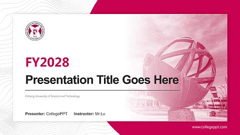 Pohang University of Science and Technology Academic Presentation/Research Findings Report PPT Template