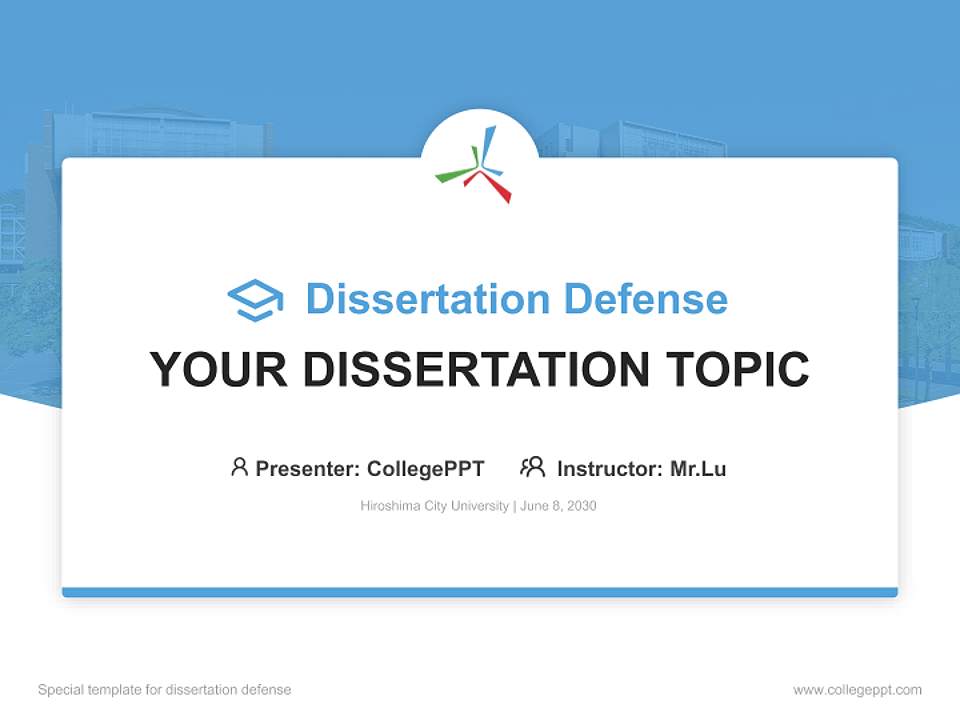 Hiroshima City University Graduation Thesis Defense PPT Template4:3 ratio PPT effect preview image7