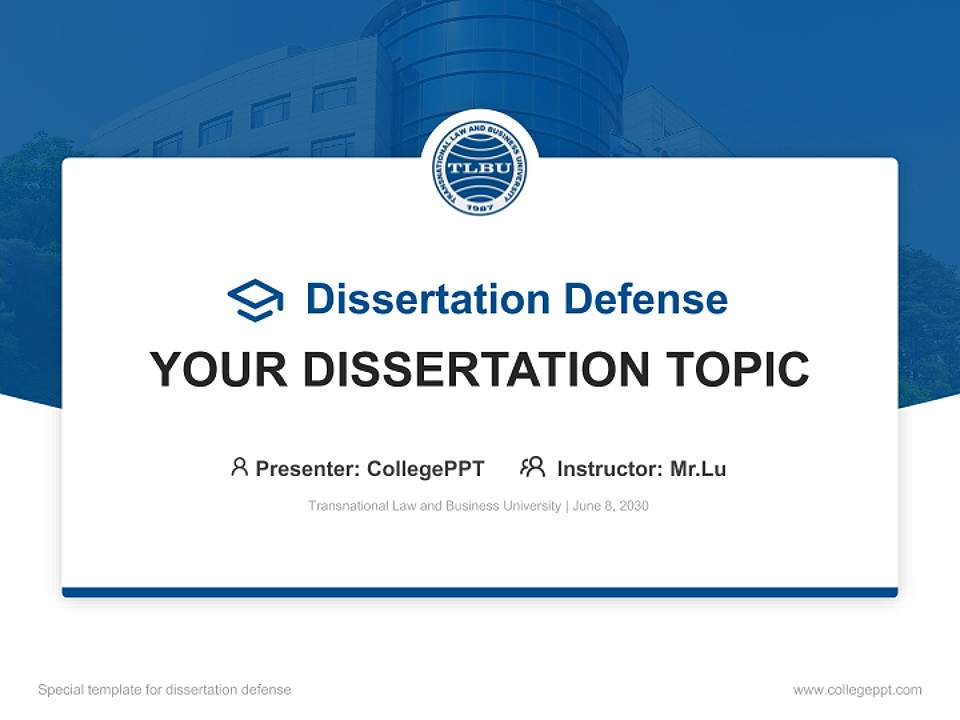 Transnational Law and Business University Graduation Thesis Defense PPT Template4:3 ratio PPT effect preview image7