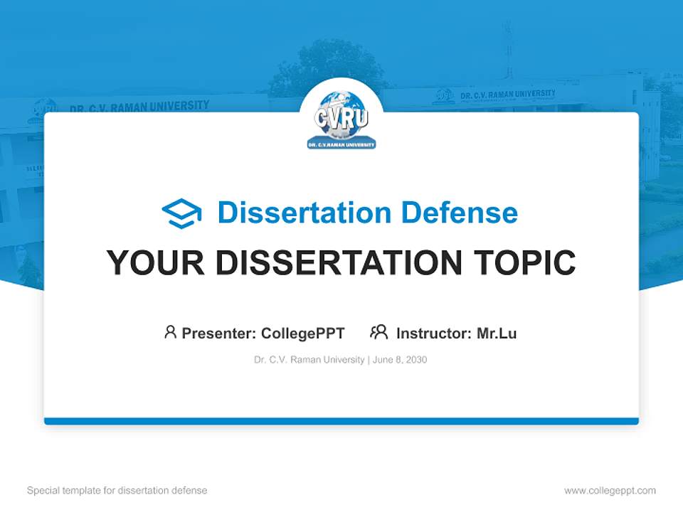 Dr. C.V. Raman University Graduation Thesis Defense PPT Template4:3 ratio PPT effect preview image7