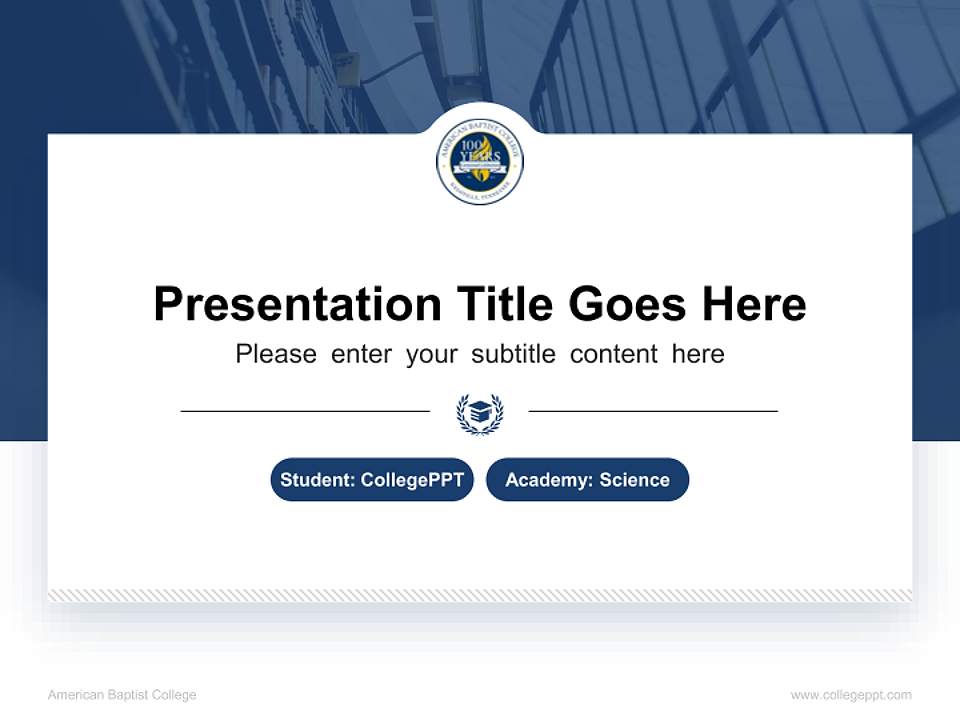 American Baptist College National Scholarship Defense PPT Template4:3 ratio PPT effect preview image4