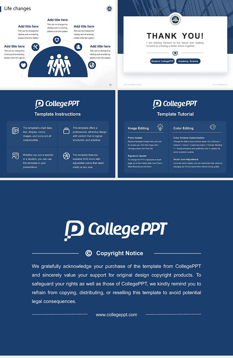 American Baptist College National Scholarship Defense PPT Template4:3 ratio PPT effect preview image4