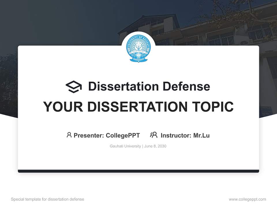 Gauhati University Graduation Thesis Defense PPT Template4:3 ratio PPT effect preview image7