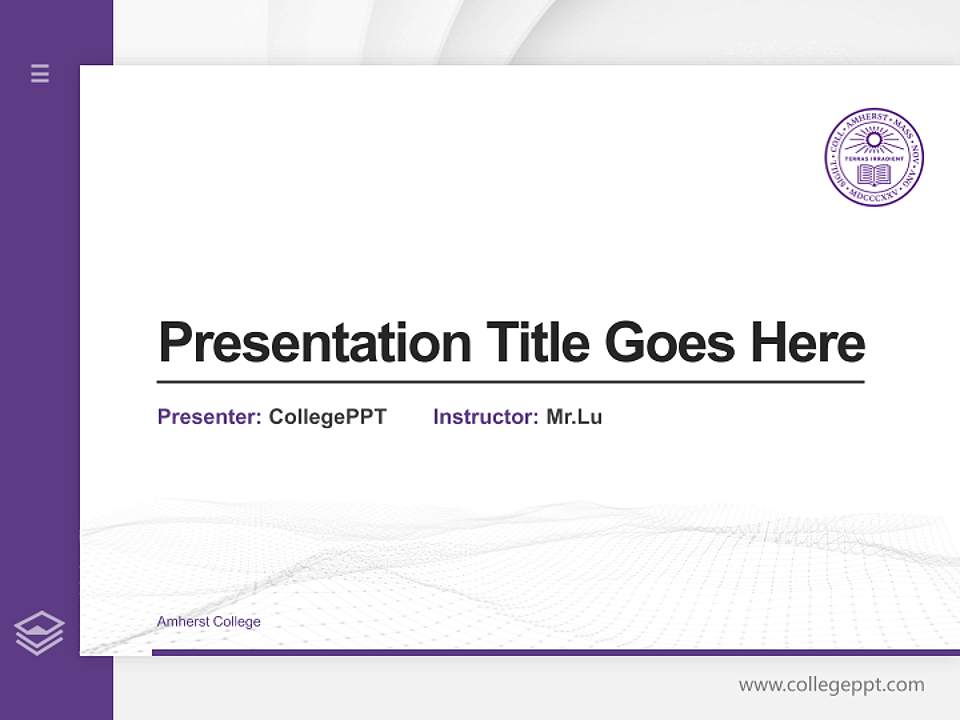 Amherst College Thesis Proposal/Graduation Defense PPT Template4:3 ratio PPT effect preview image5
