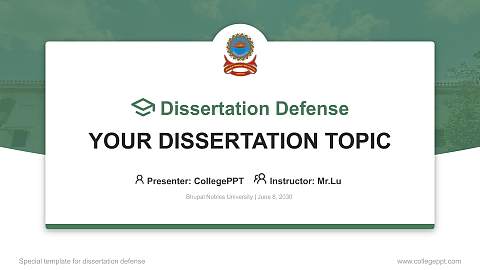 Bhupal Nobles University Graduation Thesis Defense PPT Template