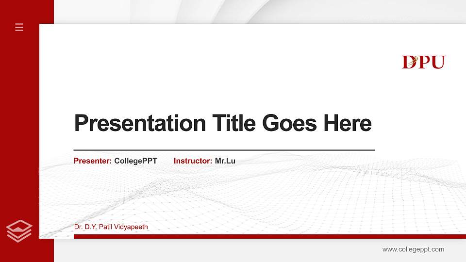 Dr. D.Y. Patil Vidyapeeth Thesis Proposal/Graduation Defense PPT Template16:9 ratio PPT effect preview image