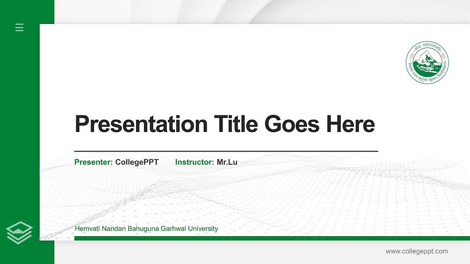 Hemvati Nandan Bahuguna Garhwal University Thesis Proposal/Graduation Defense PPT Template16:9 ratio PPT effect preview image