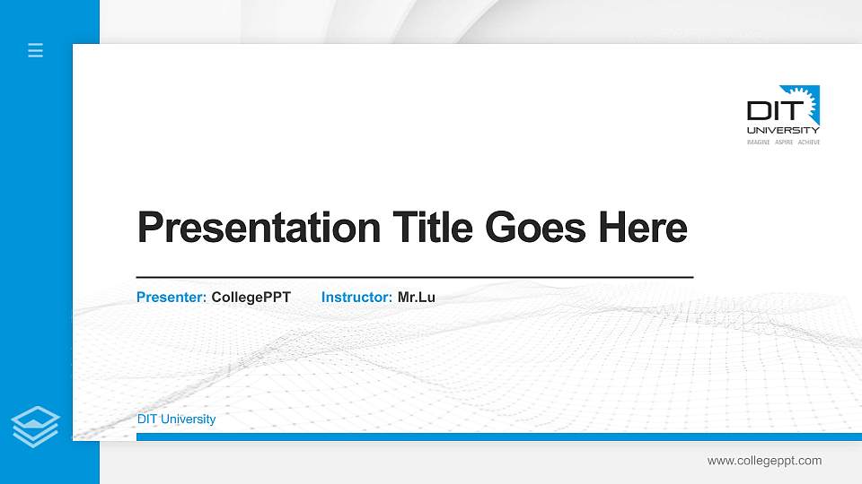 DIT University Thesis Proposal/Graduation Defense PPT Template16:9 ratio PPT effect preview image