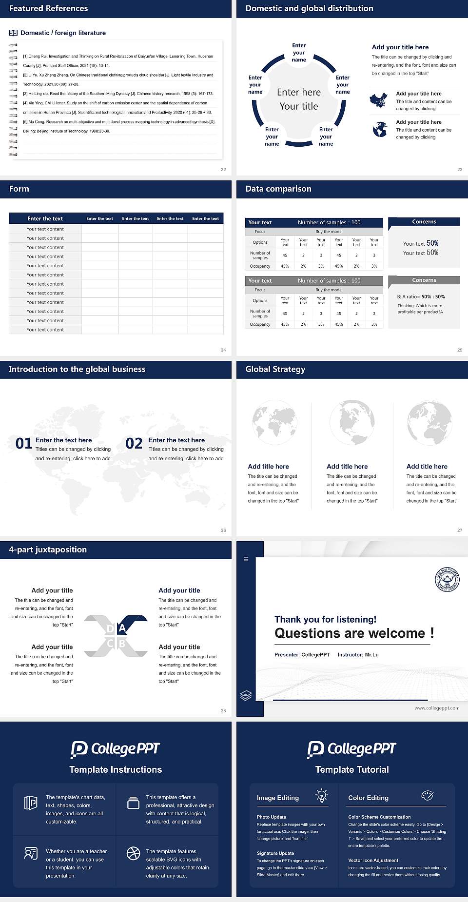 Presbyterian College and Theological Seminary Thesis Proposal/Graduation Defense PPT Template4:3 ratio PPT effect preview image4