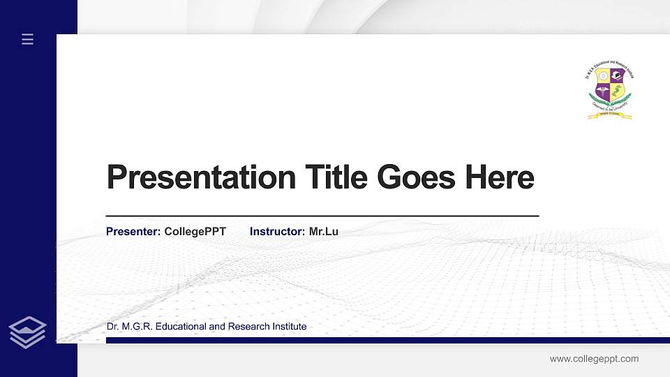Dr. M.G.R. Educational and Research Institute Thesis Proposal/Graduation Defense PPT Template16:9 ratio PPT effect preview image