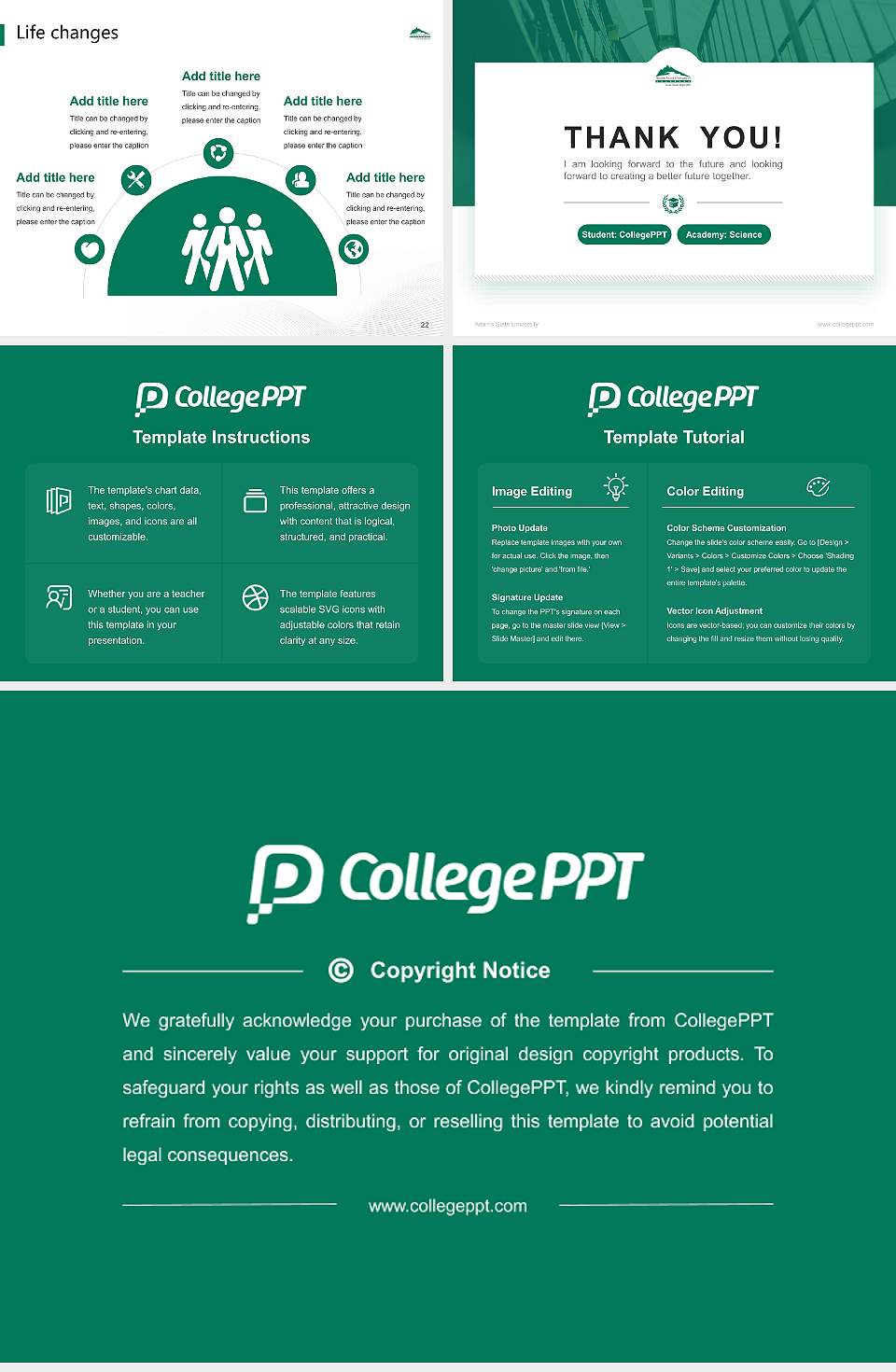 Adams State University National Scholarship Defense PPT Template4:3 ratio PPT effect preview image4