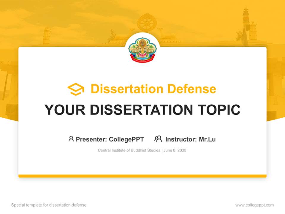 Central Institute of Buddhist Studies Graduation Thesis Defense PPT Template4:3 ratio PPT effect preview image7