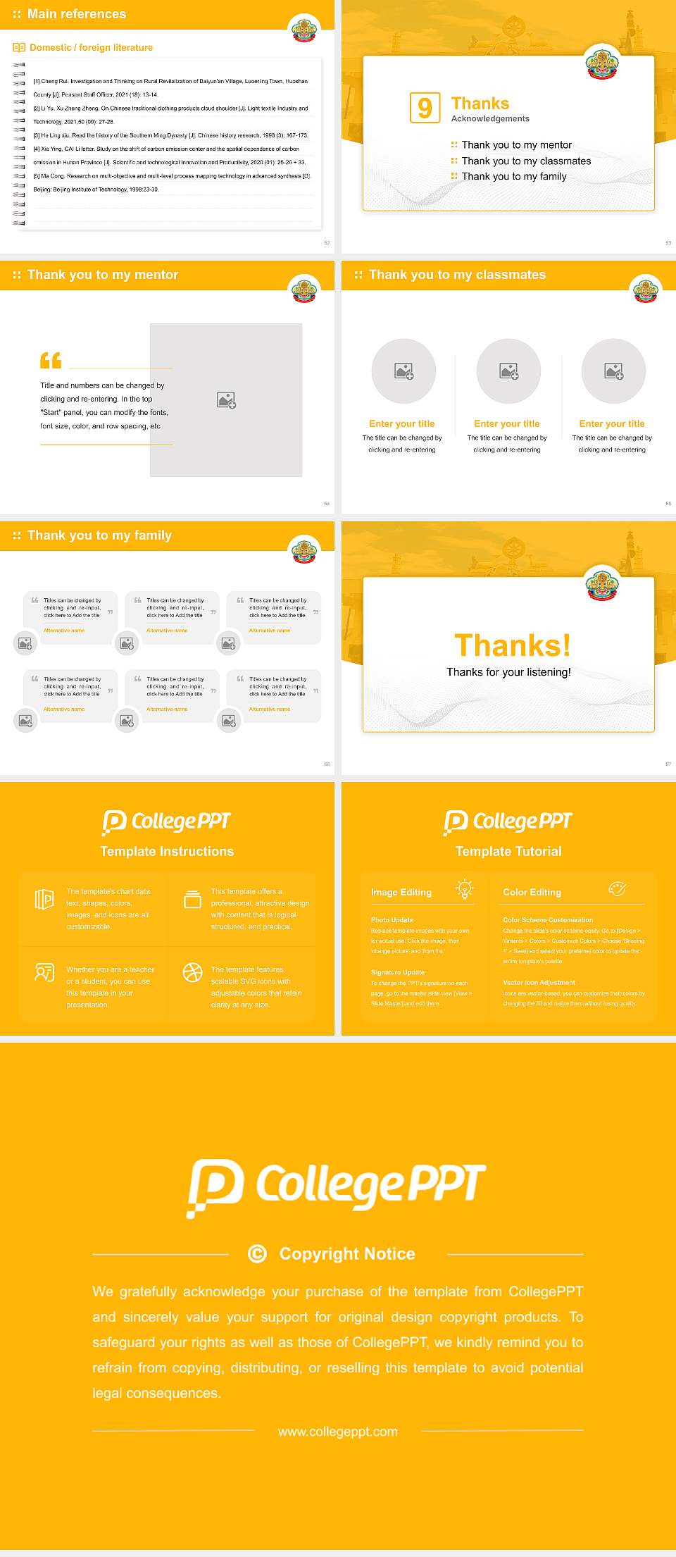 Central Institute of Buddhist Studies Graduation Thesis Defense PPT Template4:3 ratio PPT effect preview image7