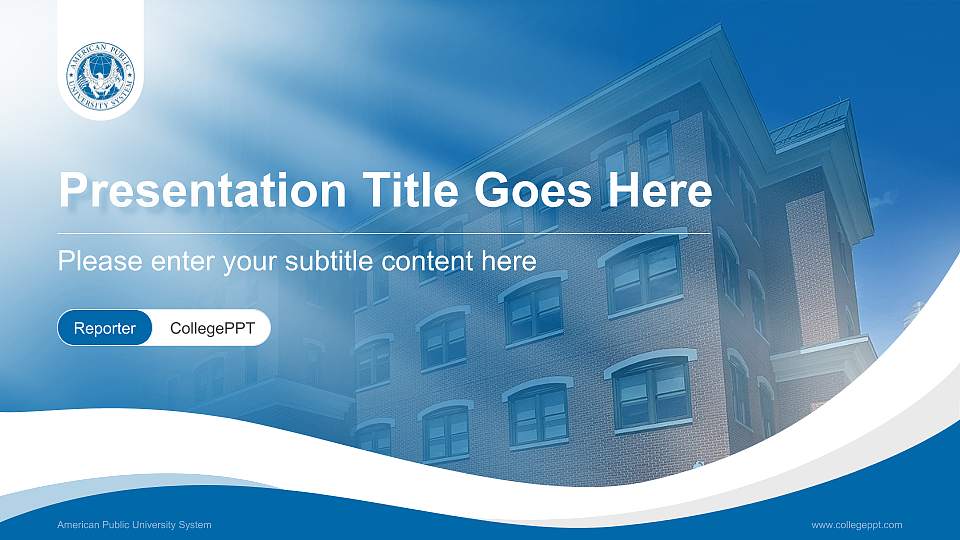 American Public University System Lecture Sharing and Networking Event PPT Template16:9 ratio PPT effect preview image