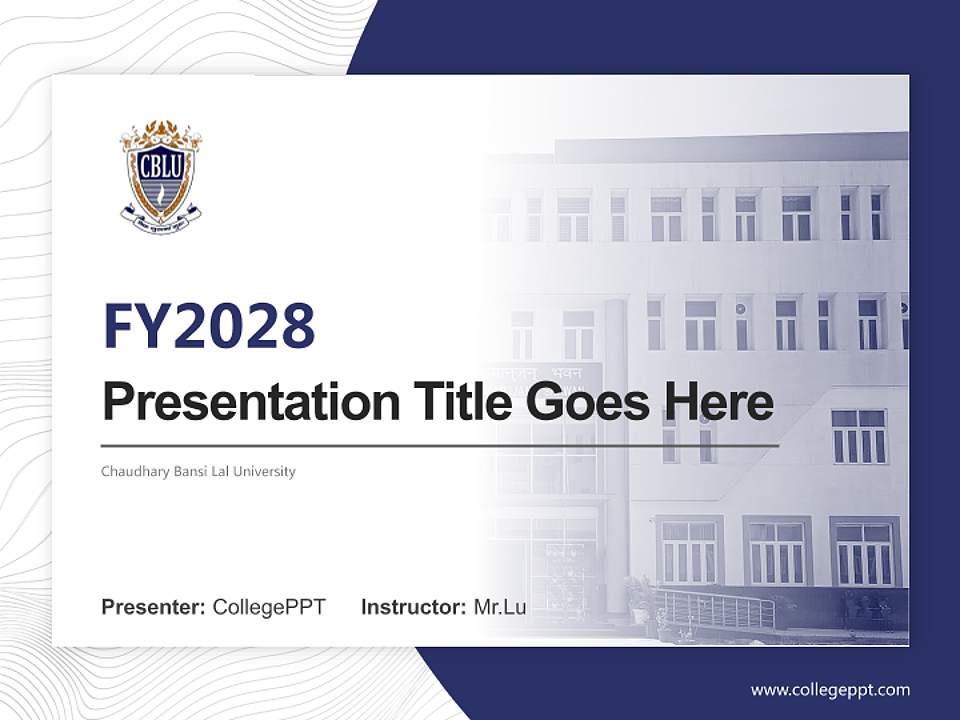 Chaudhary Bansi Lal University Academic Presentation/Research Findings Report PPT Template4:3 ratio PPT effect preview image5