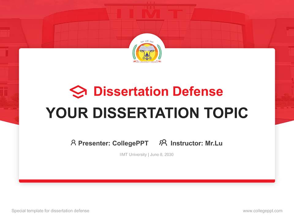 IIMT University Graduation Thesis Defense PPT Template4:3 ratio PPT effect preview image7