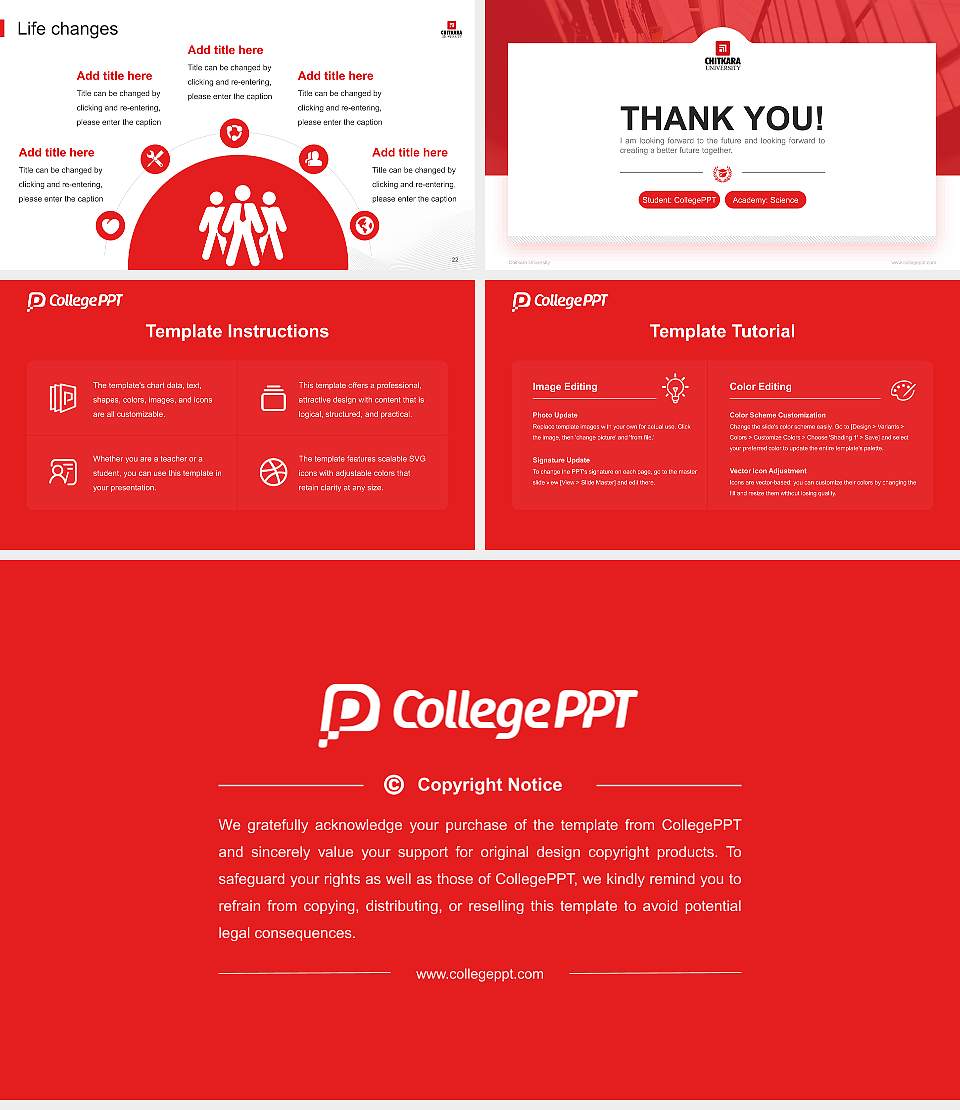 Chitkara University National Scholarship Defense PPT Template16:9 ratio PPT effect preview image4