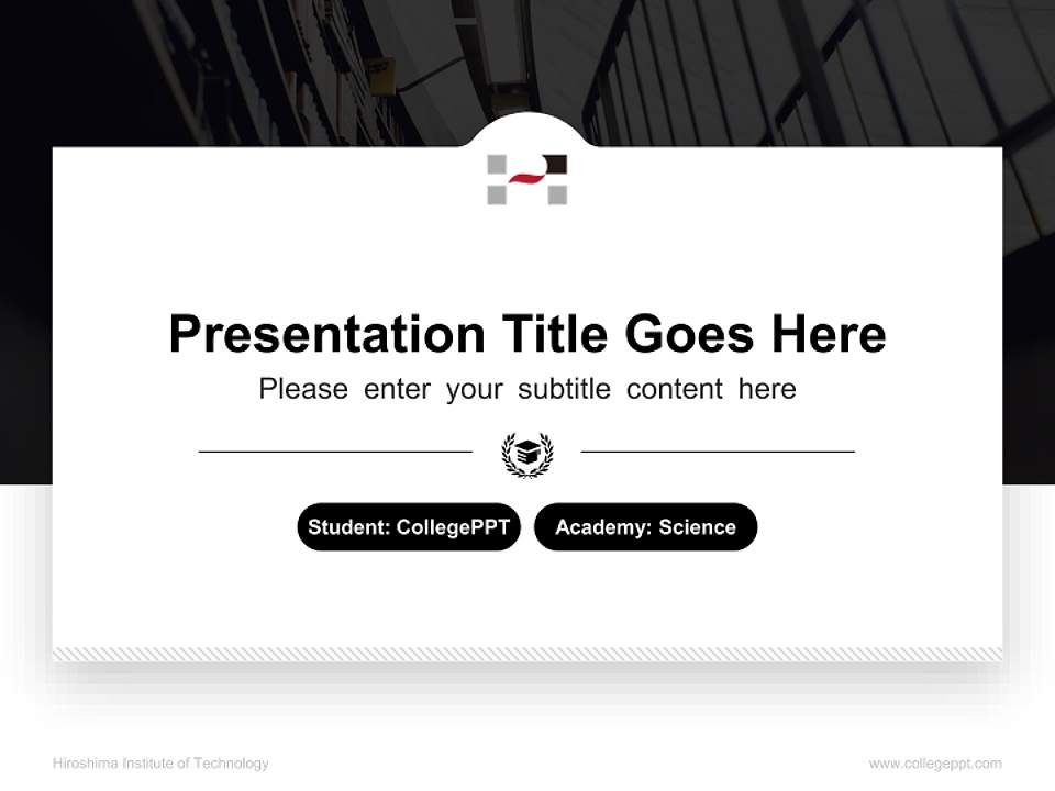 Hiroshima Institute of Technology National Scholarship Defense PPT Template4:3 ratio PPT effect preview image4