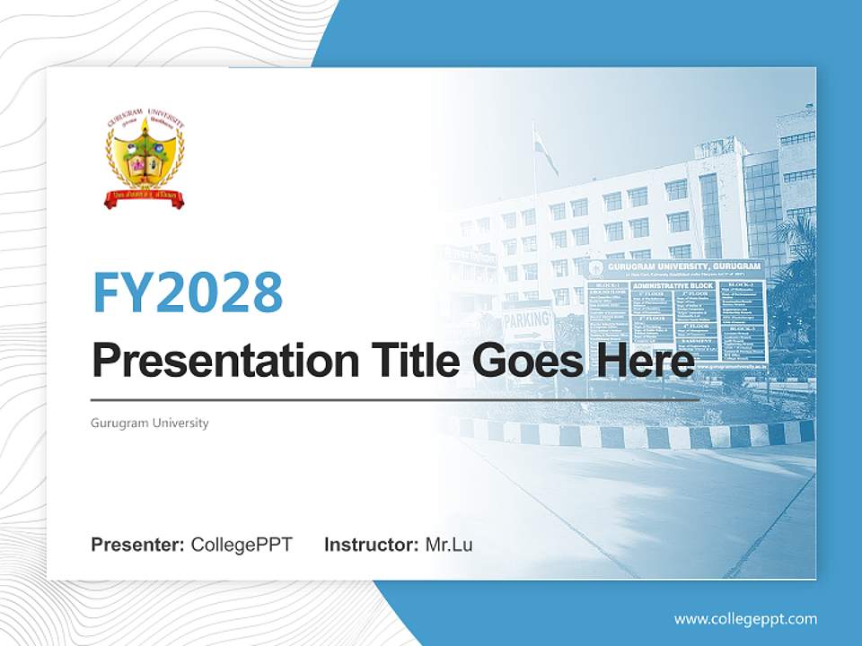 Gurugram University Academic Presentation/Research Findings Report PPT Template4:3 ratio PPT effect preview image5