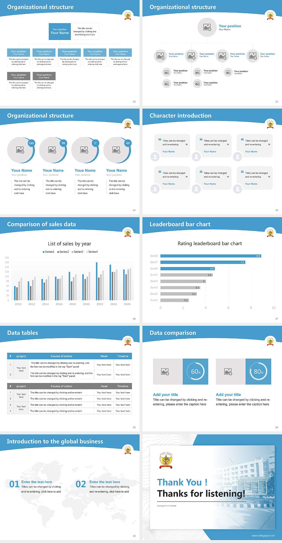 Gurugram University Academic Presentation/Research Findings Report PPT Template4:3 ratio PPT effect preview image4