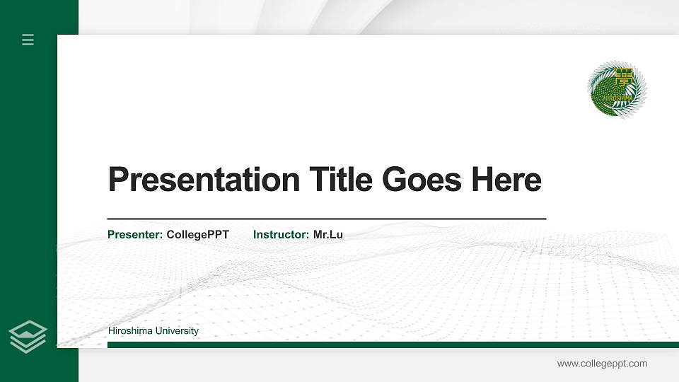 Hiroshima University Thesis Proposal/Graduation Defense PPT Template16:9 ratio PPT effect preview image