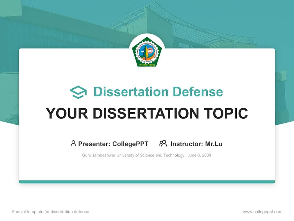 Guru Jambeshwar University of Science and Technology Graduation Thesis Defense PPT Template4:3 ratio PPT effect preview image7
