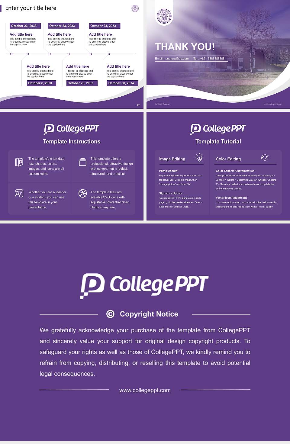 Amherst College Lecture Sharing and Networking Event PPT Template4:3 ratio PPT effect preview image4