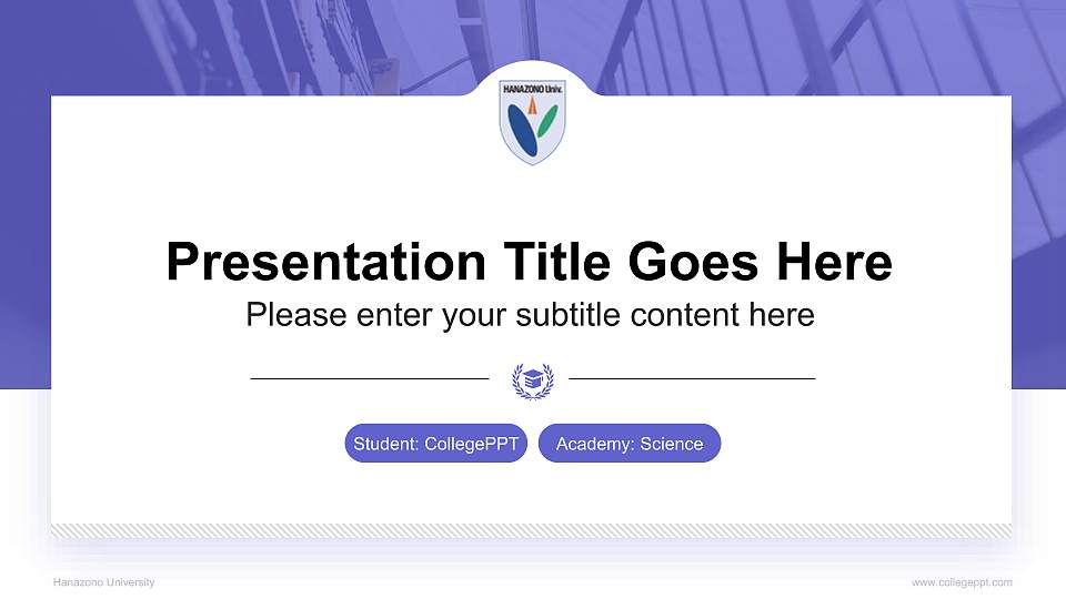 Hanazono University National Scholarship Defense PPT Template16:9 ratio PPT effect preview image