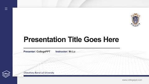 Chaudhary Bansi Lal University Thesis Proposal/Graduation Defense PPT Template