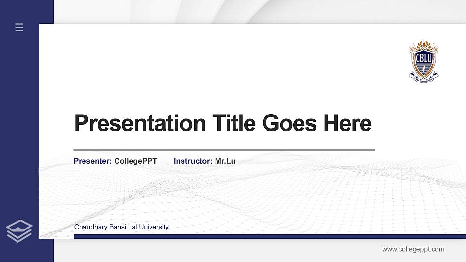 Chaudhary Bansi Lal University Thesis Proposal/Graduation Defense PPT Template16:9 ratio PPT effect preview image