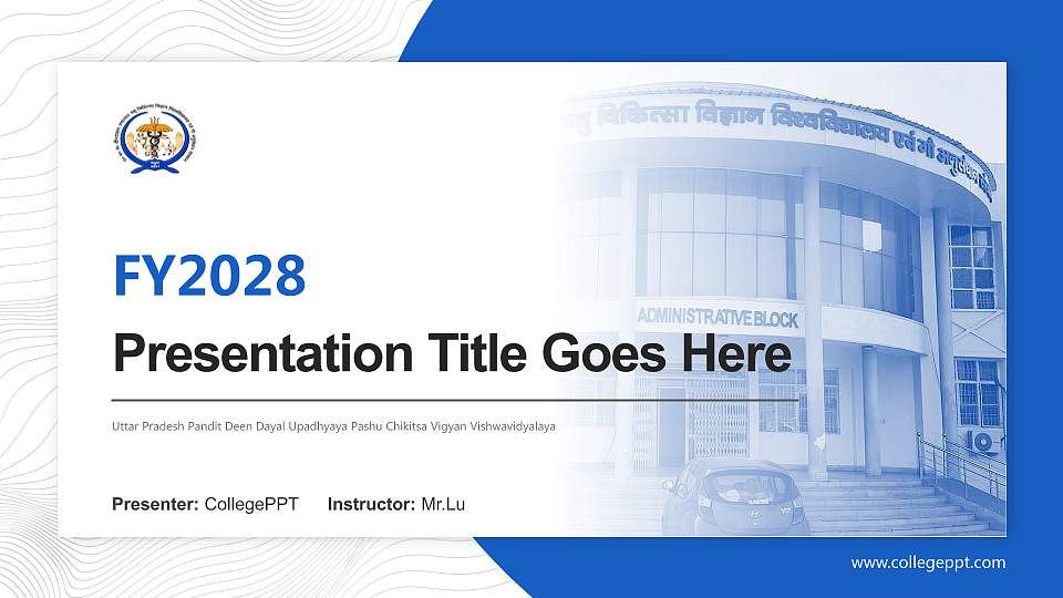 Uttar Pradesh Pandit Deen Dayal Upadhyaya Pashu Chikitsa Vigyan Vishwavidyalaya Academic Presentation/Research Findings Report PPT Template16:9 ratio PPT effect preview image