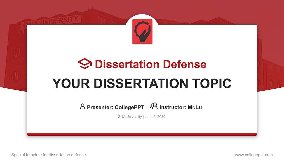 GNA University Graduation Thesis Defense PPT Template16:9 ratio PPT effect preview image
