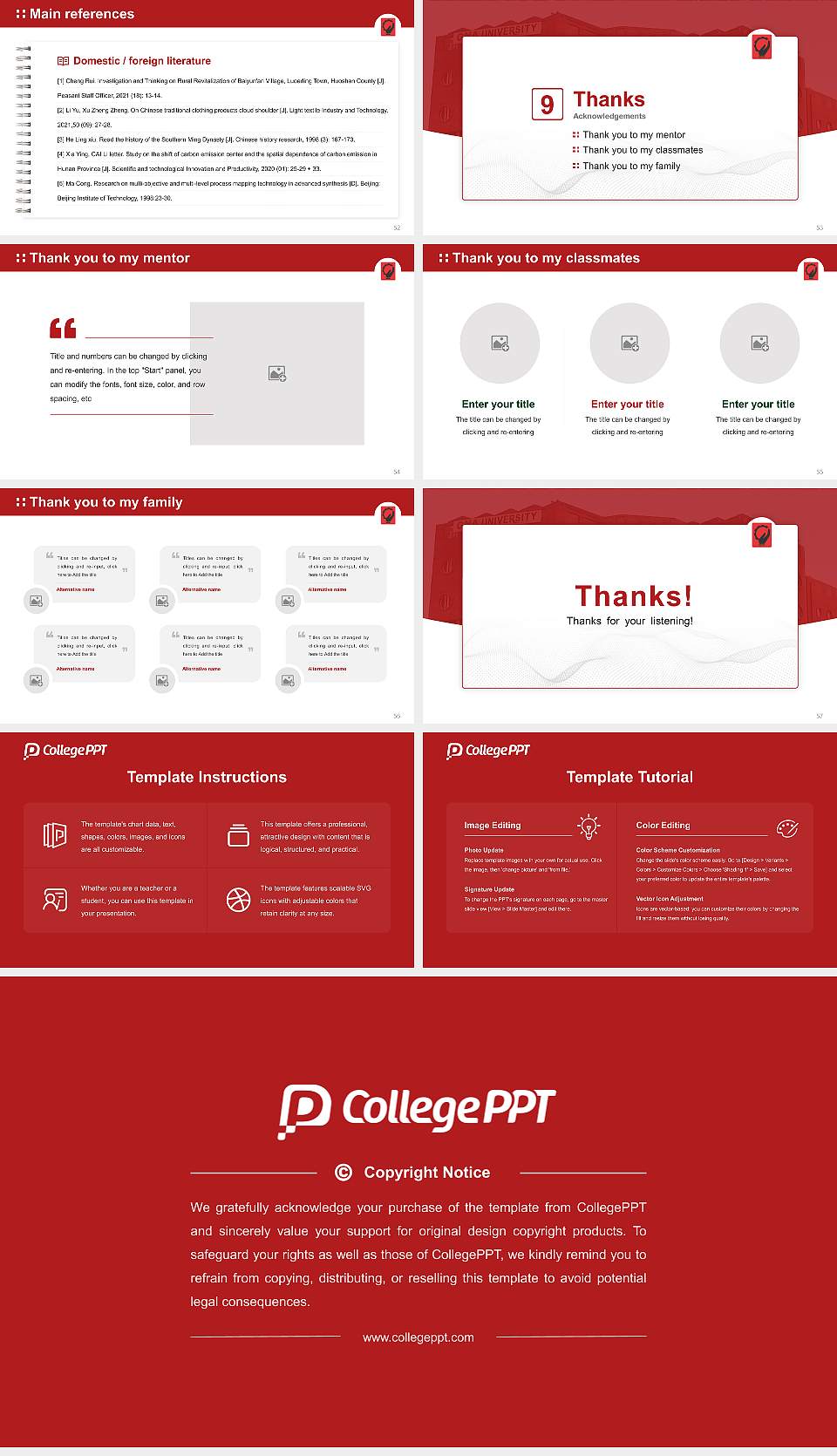 GNA University Graduation Thesis Defense PPT Template16:9 ratio PPT effect preview image7